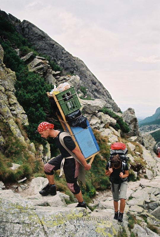 Tatras sherpa. Below Zbojnicka Chata