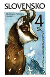 Kamzík tatranský na poštovej známke - z knihy Tatranské motívy na poštových známkach