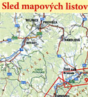 Sled mapových listov - ukážka zo sprievodcu Hron