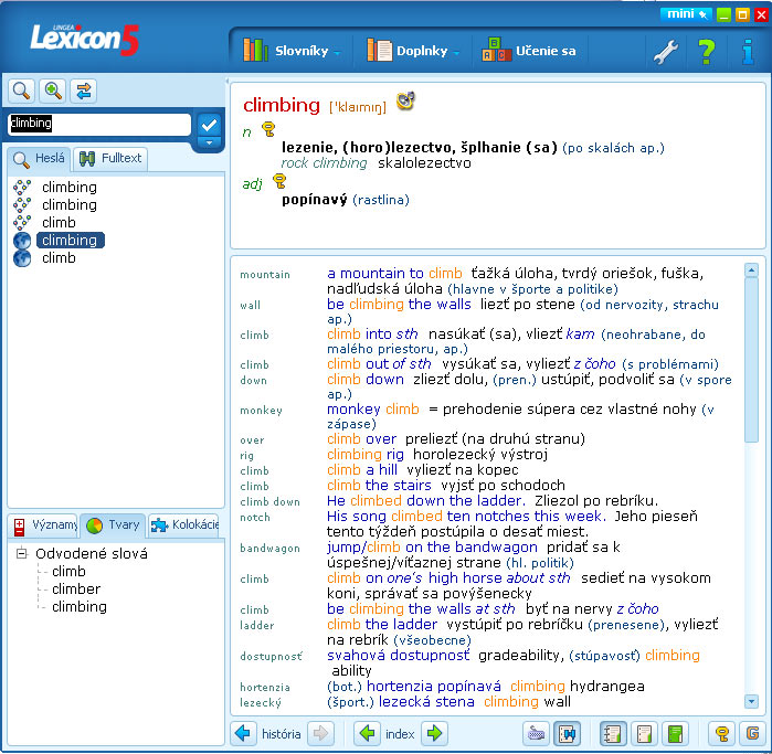 Lingea Lexicon 5 - n�h�ad na rozhranie slovn�ka