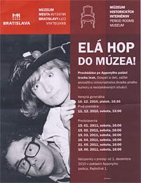Elá hop do múzea! - pútač k predstaveniam v Múzeu mesta Bratislavy