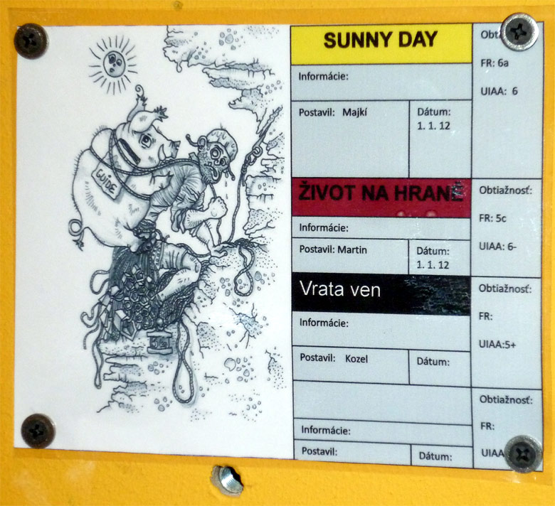 Climbing hall K2 in Bratislava - routes and cartoons