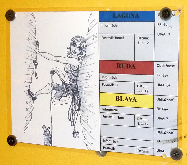 Cartoons in Climbing Hall K2 in Bratislava - I.