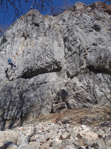 Falling masonry at Pajstun Castle (Male Karpaty)