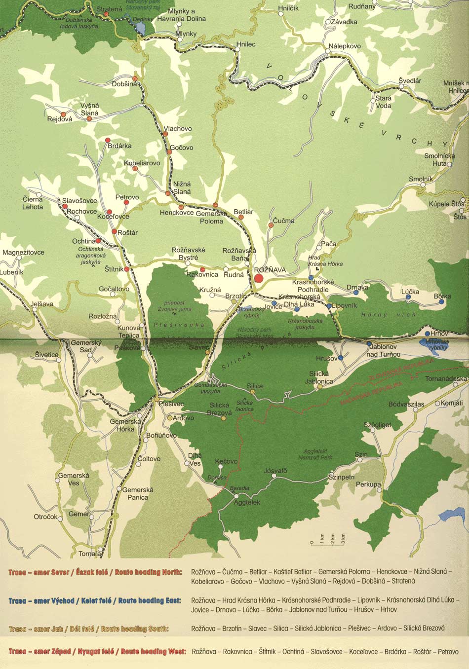 Map of tours around Roznava