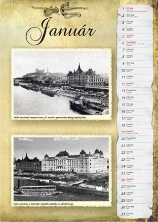 Historický kalendár - Bratislava - ukážka