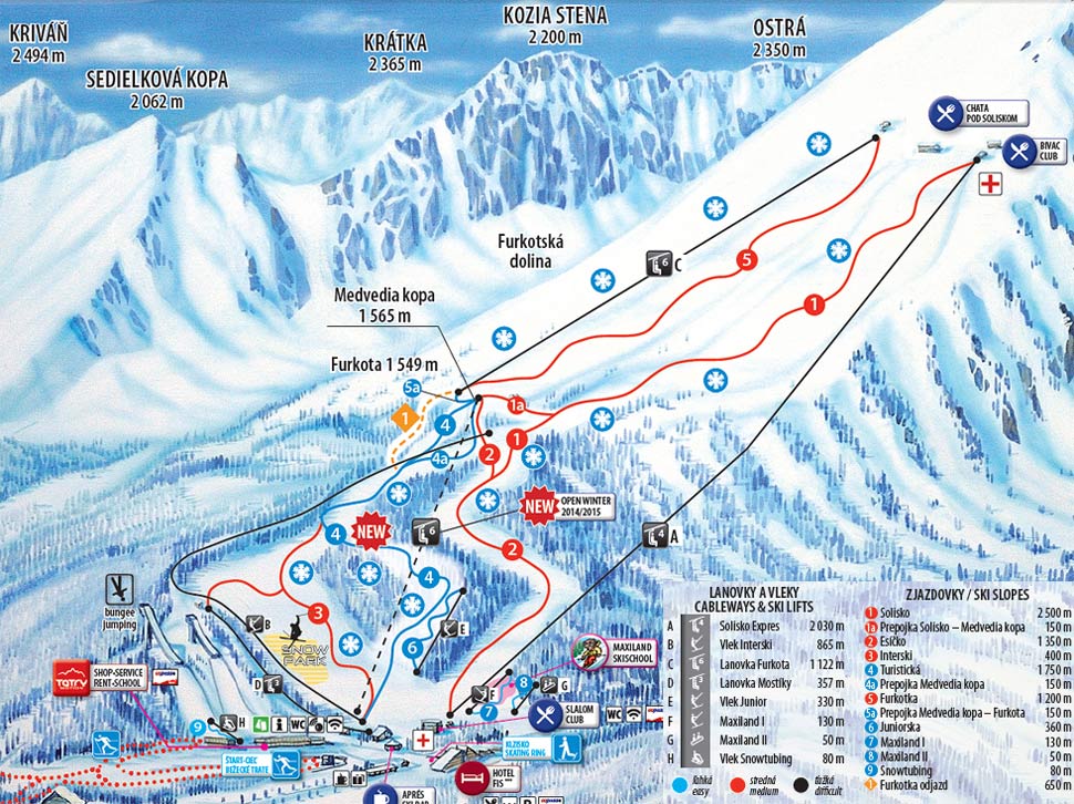 Strbské Pleso, the High Tatras - skiing slopes