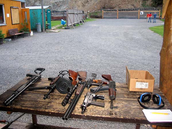 Some of guns at the shooting range