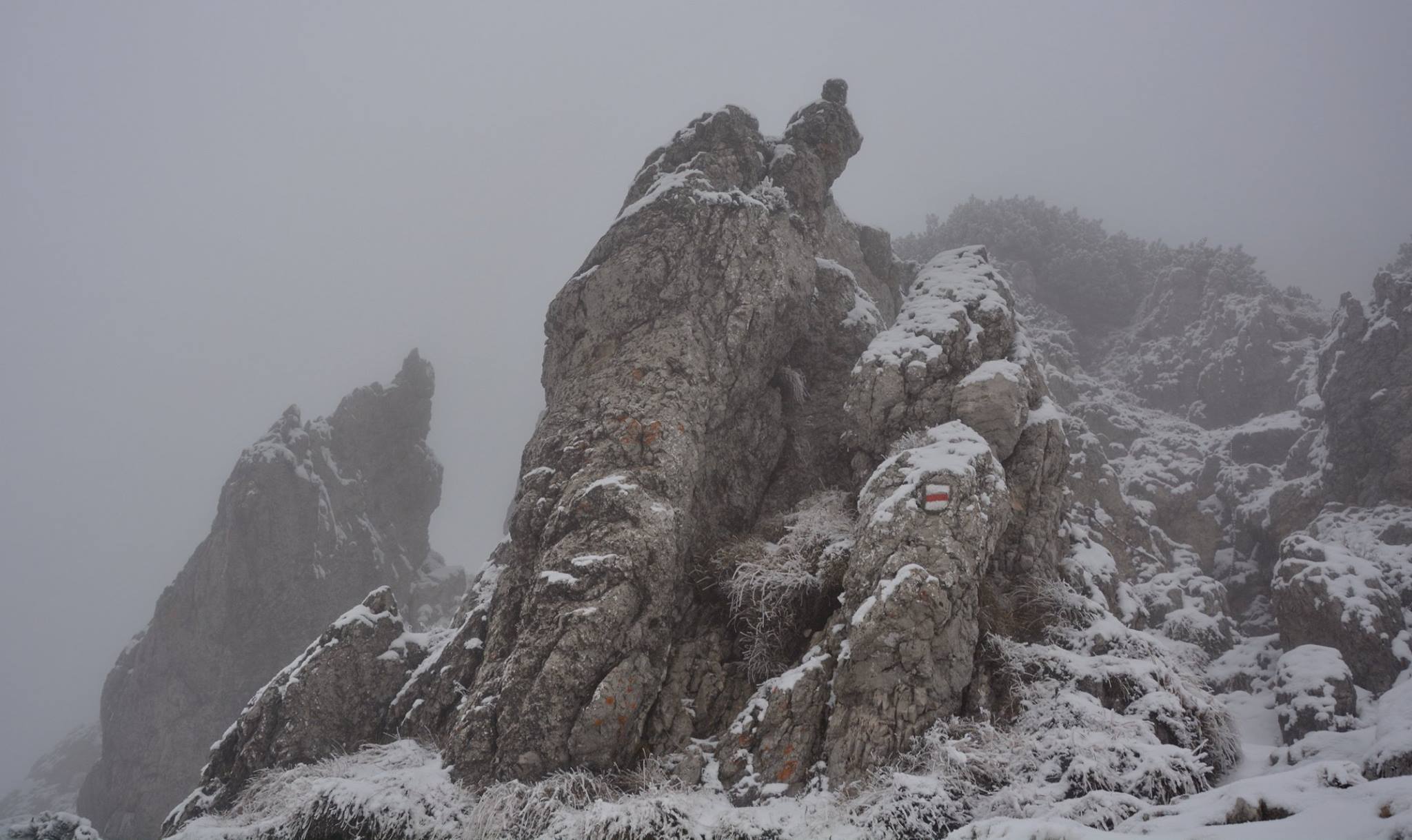 Ascent to Veľký Rozsutec on November 9, 2016