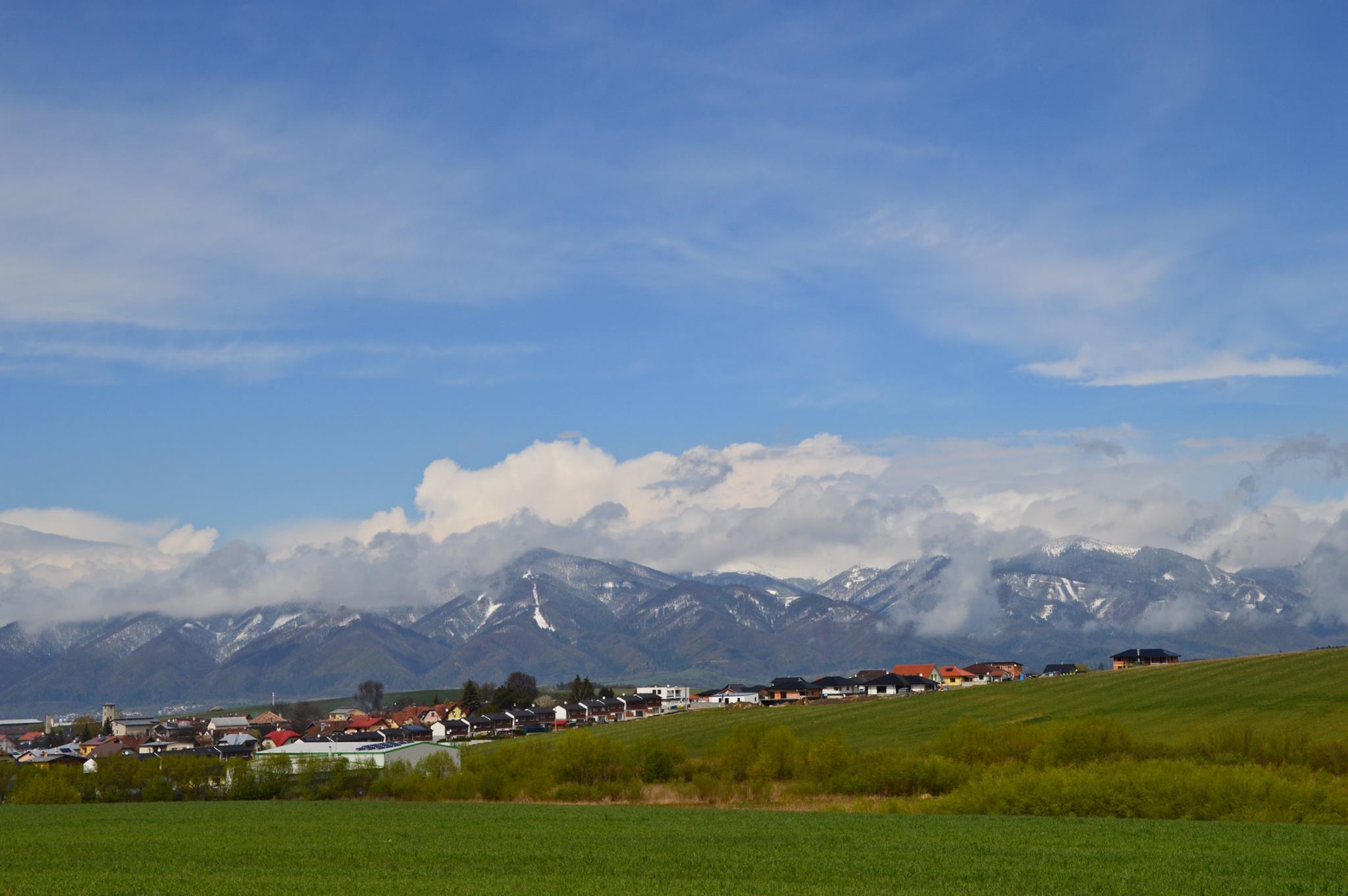 10 minutes later. Krivanska Mala Fatra Mountains after blizzard 	