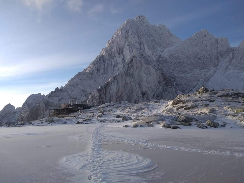 December 8, 2020. Zlta Stena, Prostredny Hrot and Maly Hrot Peaks and Zlta Veza Tower