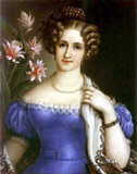 J. Ginovský - Portrét mladej dámy v modrých šatách, r. 1826 - SNG