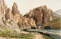 Sulovske skaly V. - watercolor by Thomas Ender