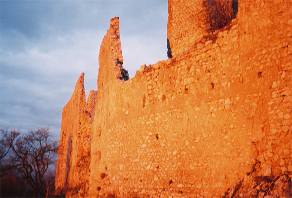 Plavecky Hrad during sunset