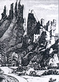 Hrad Lednica na rytine z roku 1820 - ilustrácia z knihy Za tajomstvami zrúcanín III.