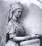 Reliéf sv. Alžbety v bratislavskom Kostole sv. Alžbety (Modrý kostolík) - fotografia z knihy Bratislavské rehole, kostoly a kláštory