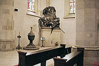Sculptural Group of St. Martin and the Beggar by G. R. Donner and Baptismal Font in the Dome of st. Martin in Bratislava