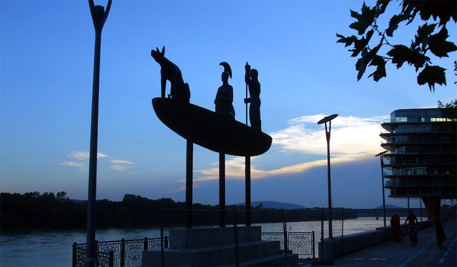 Mythical Ship by Jaroslav Rona - River Park in Bratislava