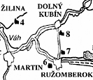 Map of rocks in the guide Slovenske skaly II.