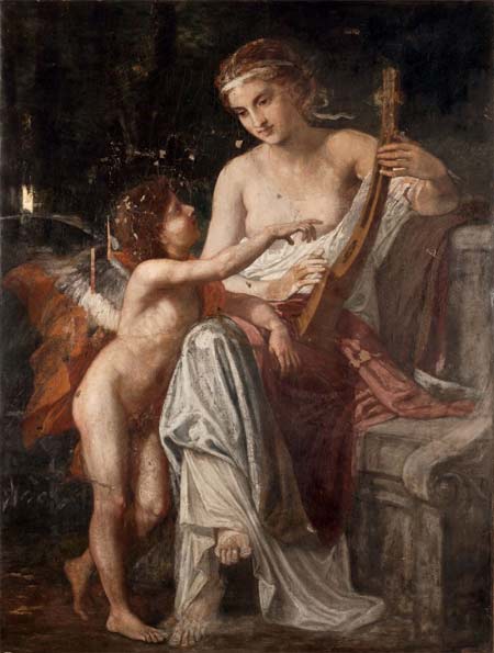 Amor and the Muse, by Karoly Lotz, before 1876