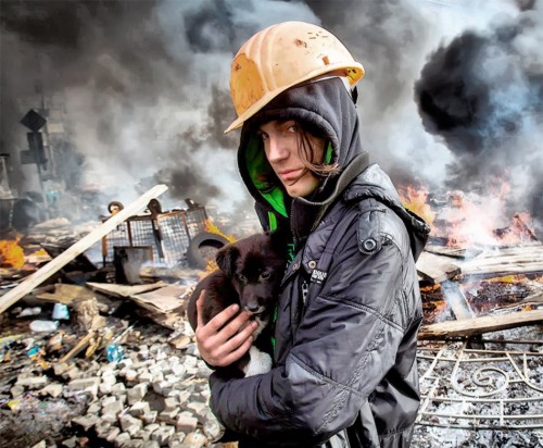 Maidan in Kiev, in the city center, February 20, 2014