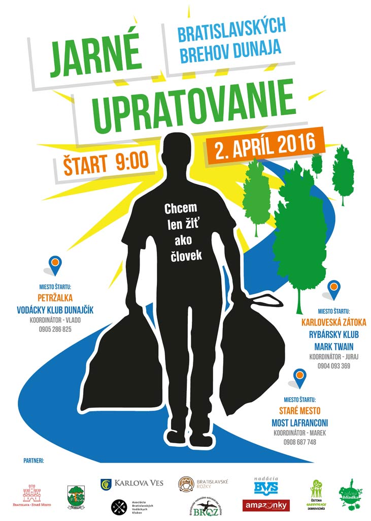 Jarné upratovanie brehov Dunaja v Bratislave