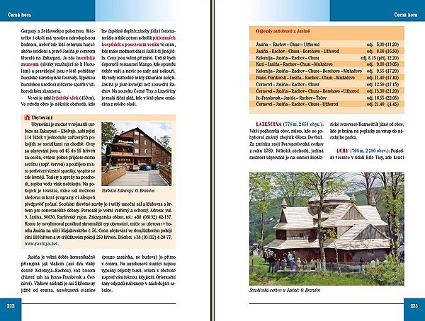 Ukrajinské Karpaty, Poloniny, Lesní Karpaty - ukážka zo sprievodcu