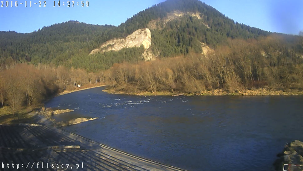 Dunajec River in Poland - the wharf for rafting trips
