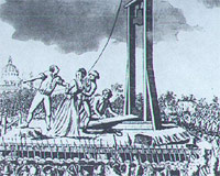 Dobový obrázok z popravy Márie Antoinetty