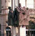 Pomník Ľudovíta Štúra je na námestí od roku 1972. Je to dielo Tibor Bárfaya a Ivana Salaya.