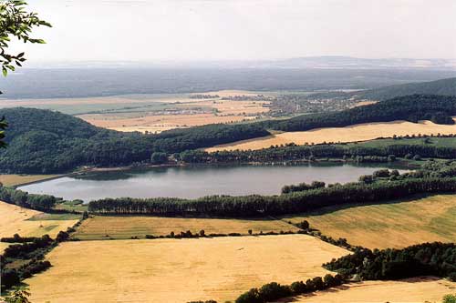 Water reservoir Bukova - a view from the Ostry Kamen Castle