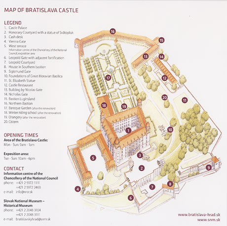Map of Bratislava Castle
