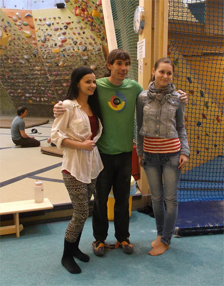 Alex Honnold in Vertigo climbing hall in Bratislava, April 11, 2013