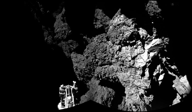 Prvá zverejnená snímka po pristátí modulu Philae na Kométe 67P / Čurjumov-Gerasimenko