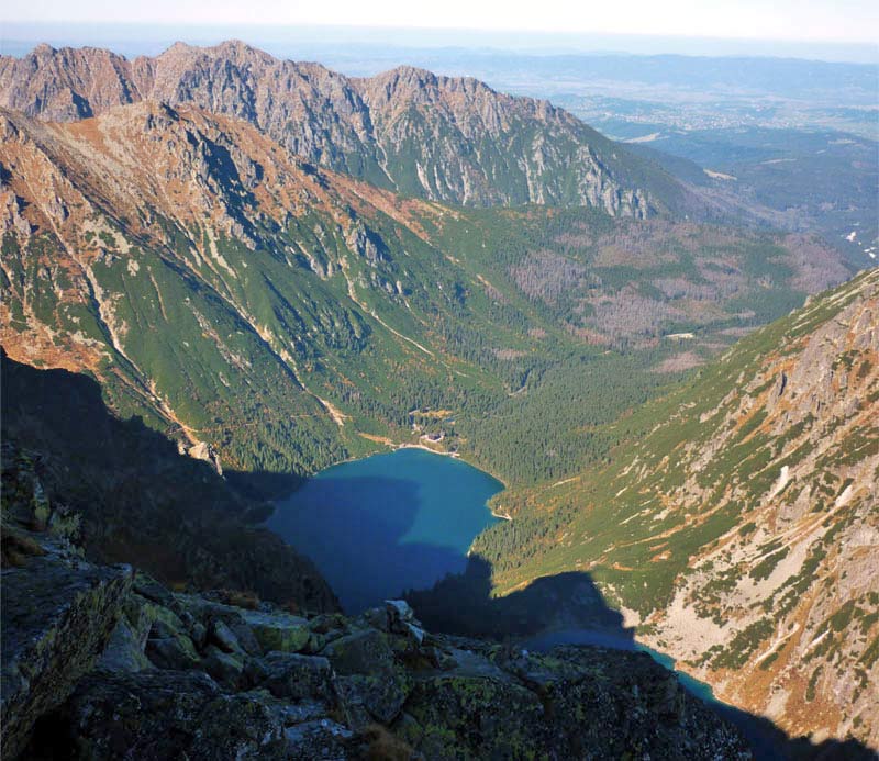 A view from the Volia Veza Peak to Poland side of the High Tatras