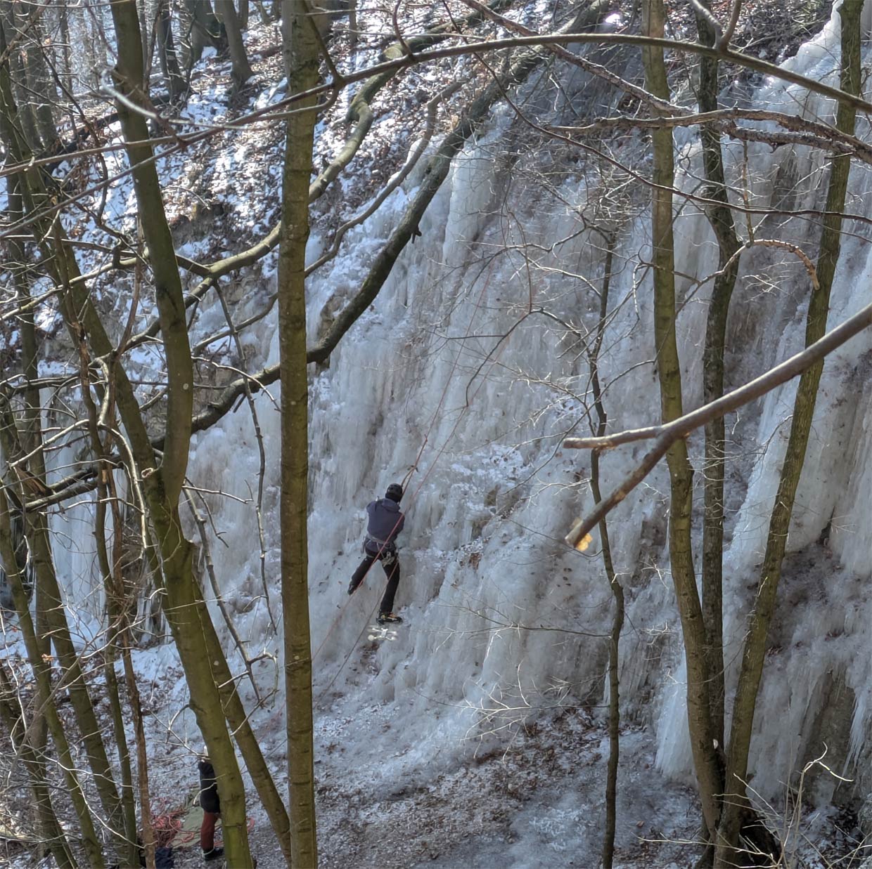 A view into the shaded sector, where ice is most often found
