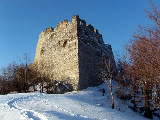 Tematin Castle Ruins in Winter 2005
