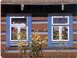 Decorated cottage at the Osturna village. A photography from the book The Folk Treasure of Slovakia.