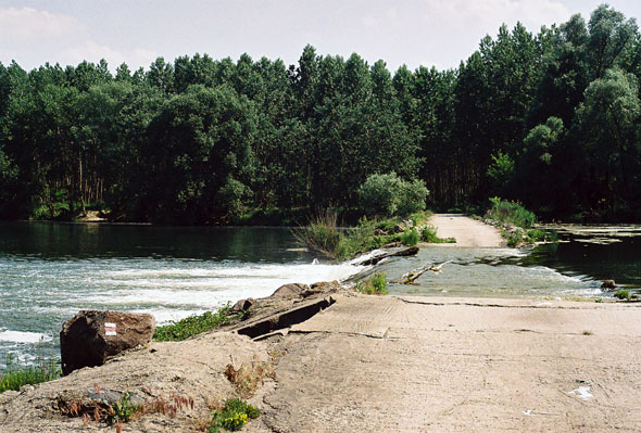 One of many cascades in the Danube River branches