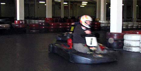 Go karting in a hall