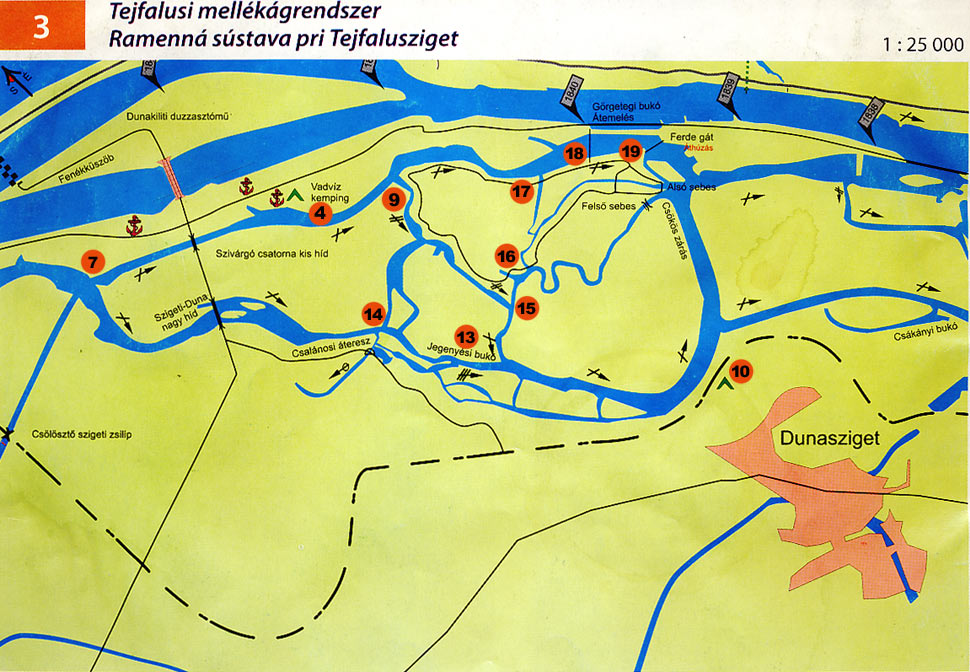 Dunajské ramená pri Dunakility - mapka 2