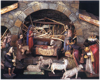 Illustration from the book Velka kniha slovenskych Vianoc - Christmas crib from Banska Stiavnica